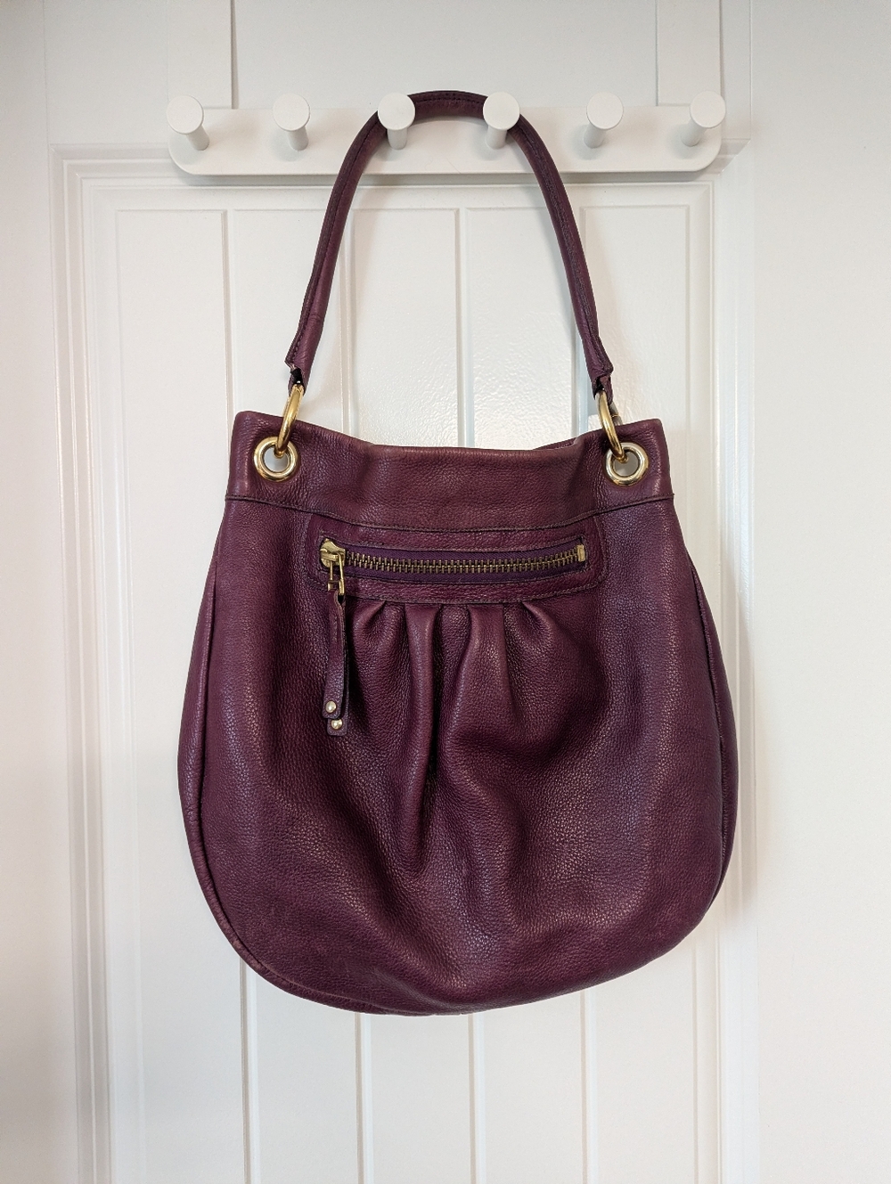 Roots Olivia Leather Hobo Bag in Aubergine - Picture 7 of 7